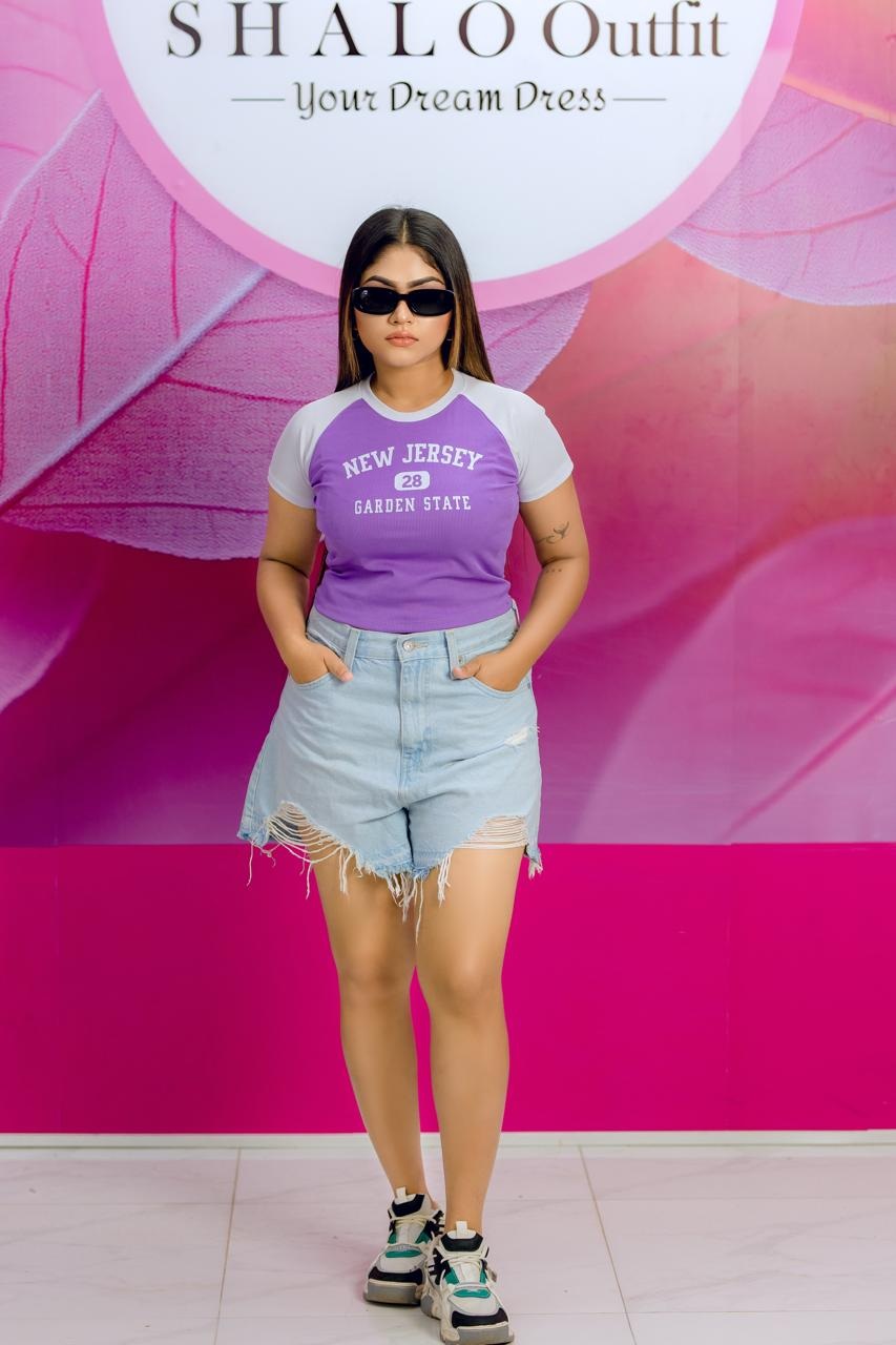 SHALO New Jersery Printed Croptop